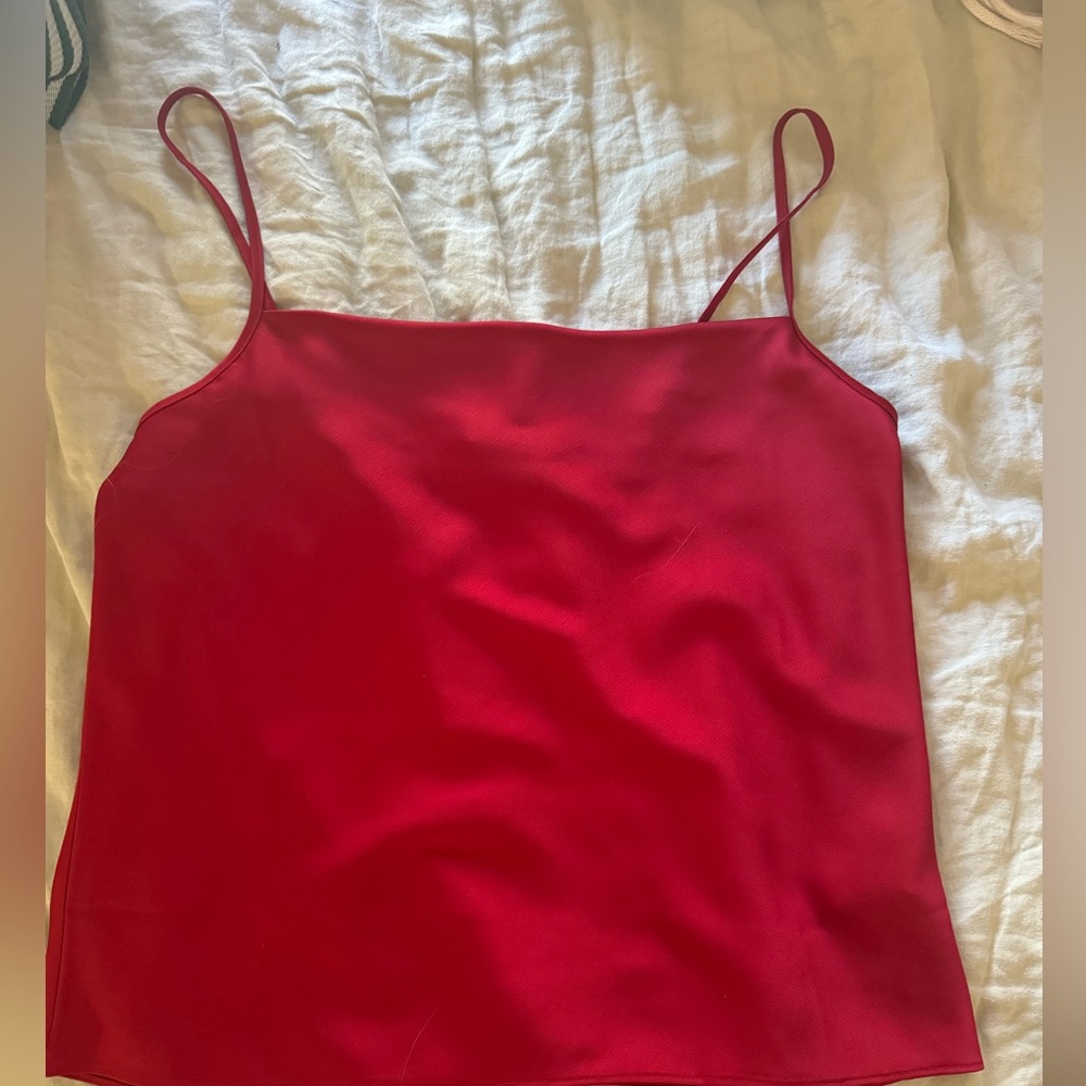 Red silk brand new j crew tank top size small